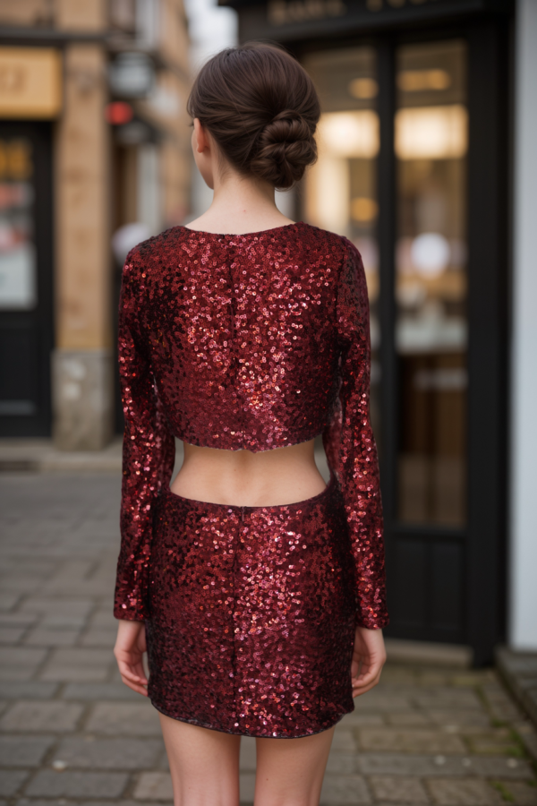 Squin Round Mini Dress - Image 2