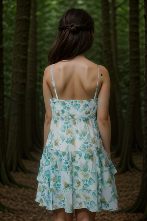 Blue And Green Floral Dress - Image 2