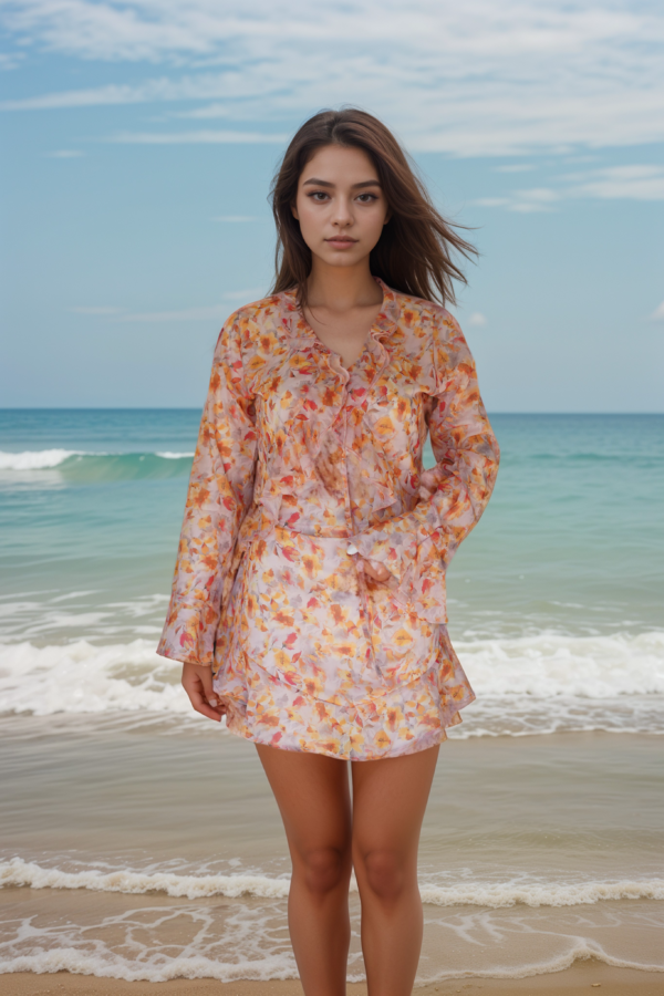 Floral Printed Top with Skirt