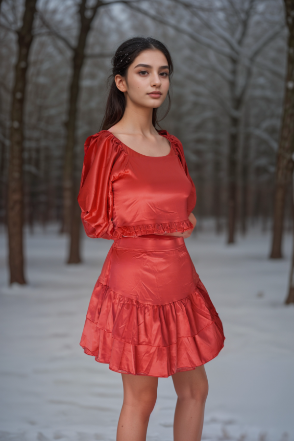 Women Crop Top With Short Skirt - Image 2