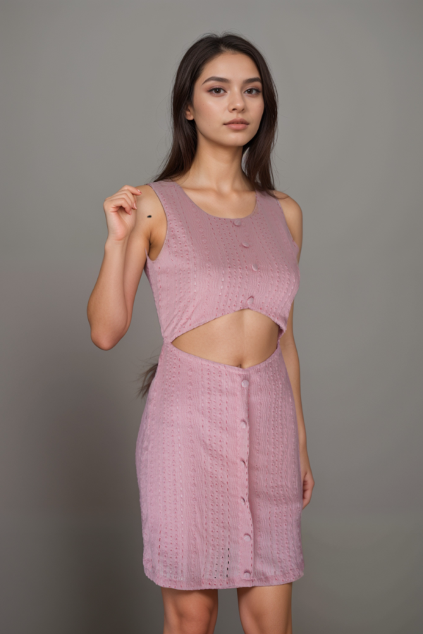 Cut-Out Ruched Bodycon Dress - Image 4
