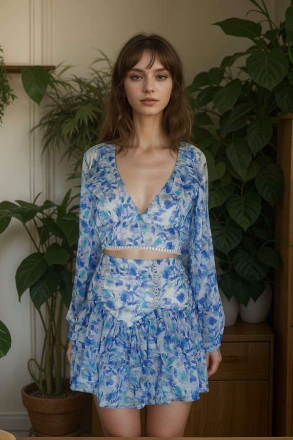 Printed Top With Skirt