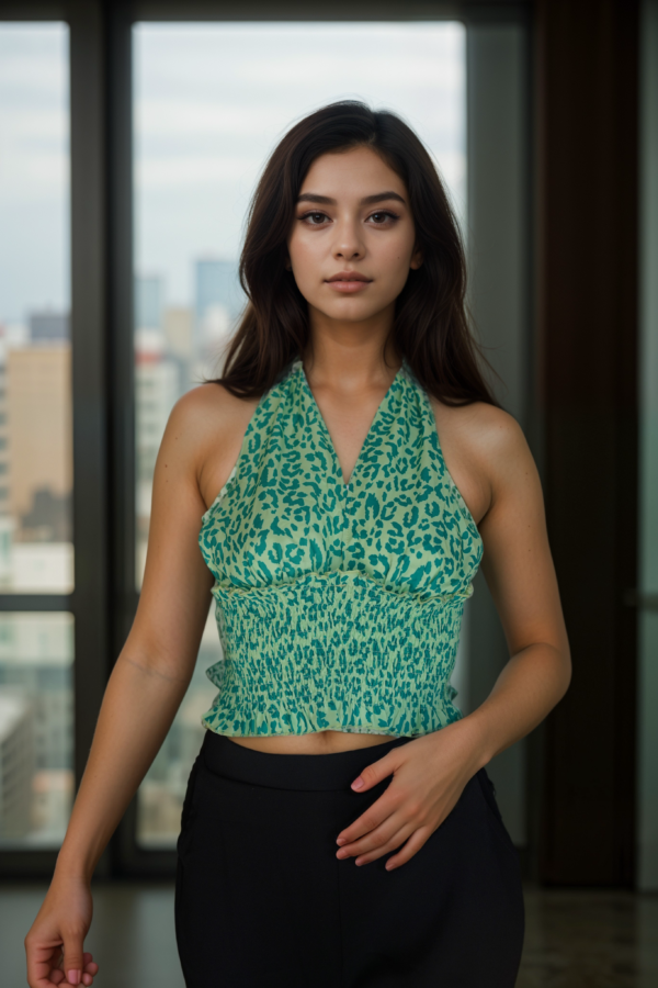 Green Shaded Backless Top